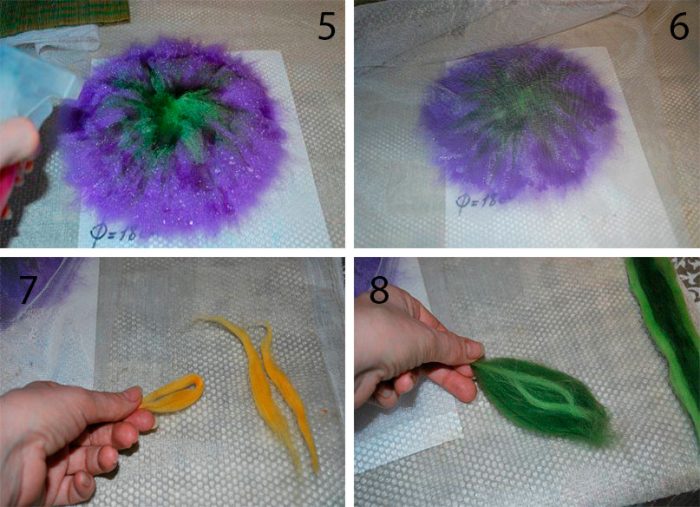 Валяние цветка