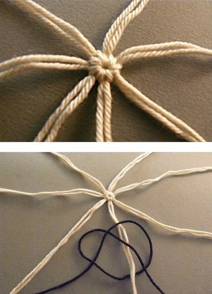 Цветок в технике макраме