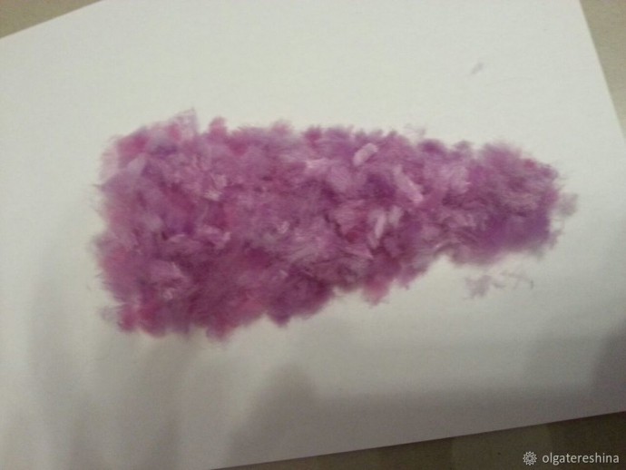 Букет сирени в технике шерстяной акварели