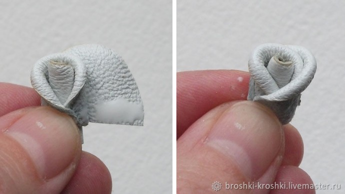 ​Брошь из кожи и меха