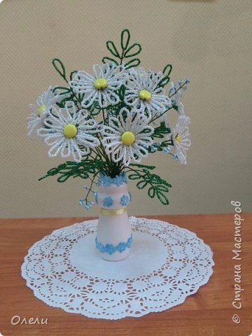 ​Букет ромашек из бисера