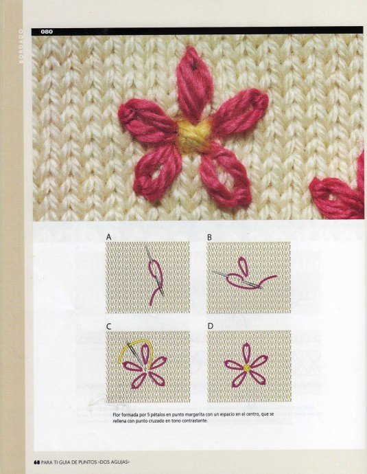 Милая вышивка на трикотаже