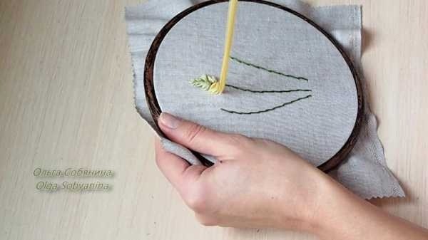 Вышивка лентами: букет люпинов