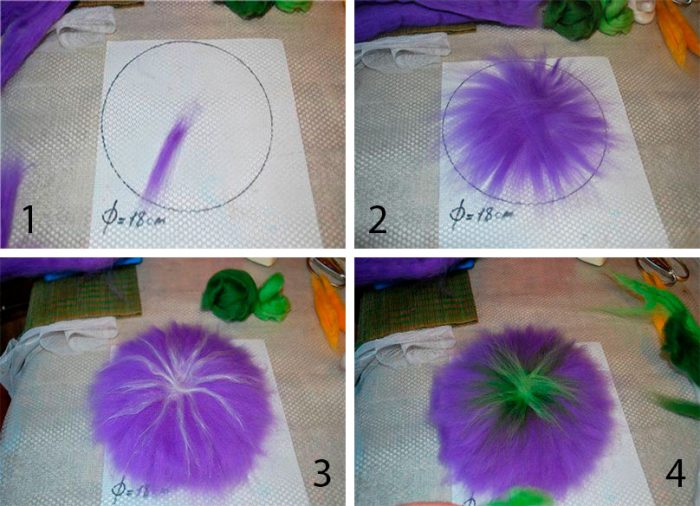 Валяние цветка