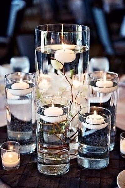 Плавающие свечи в декоре