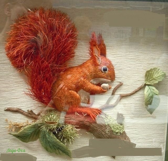 Объемная вышивка гладью