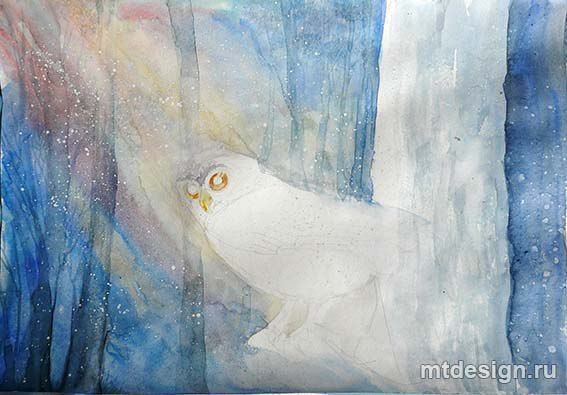 Урок рисования: сова