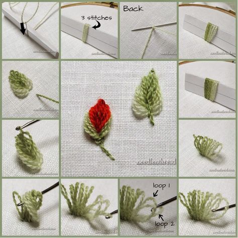 Способы вышивки зеленой листвы