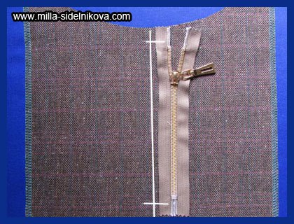 Особенности выполнения открытых застёжек - молний на цельных деталях, без шва