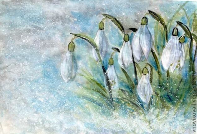 Рисуем подснежники