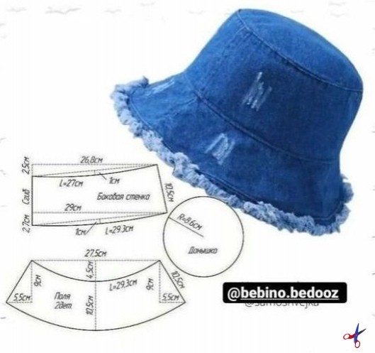 Летние панамки из старых джинсов