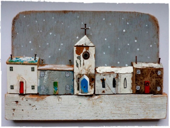 Деревянные домики и пейзажи