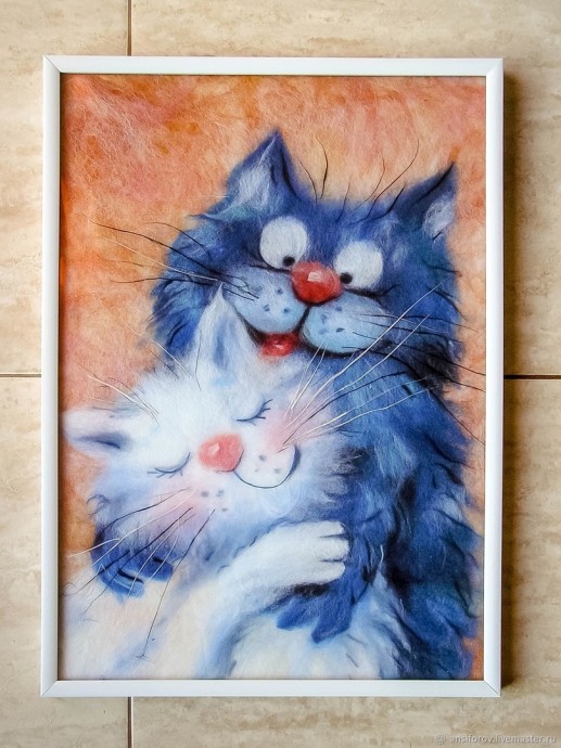 ​Коты в технике валяния из шерсти