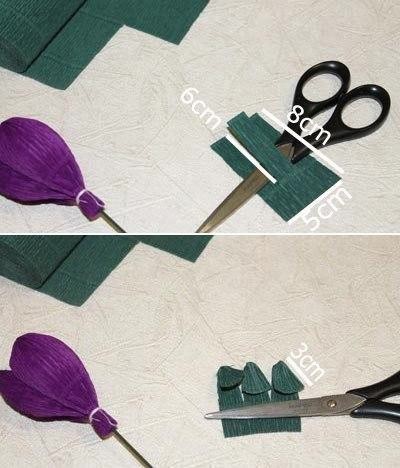 Цветы из гофрированной бумаги