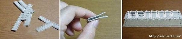 Льняной мешочек с кружевом: мастер-класс