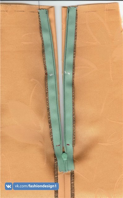 Притачивание потайной молнии