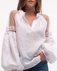 Блузы с оригинальными рукавами с кружевом: идеи для творчества