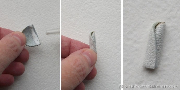 ​Брошь из кожи и меха