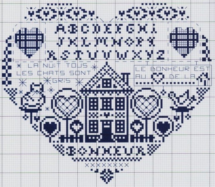 ​Вышивка крестиком очаровательных домиков