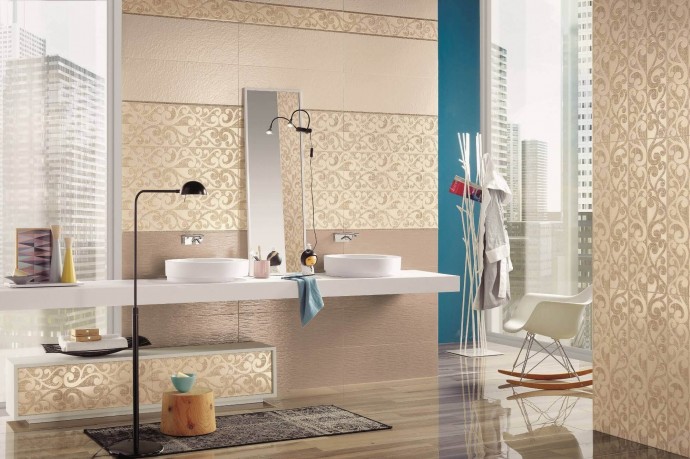 Оригинальные идеи с кафельной плиткой в ванной