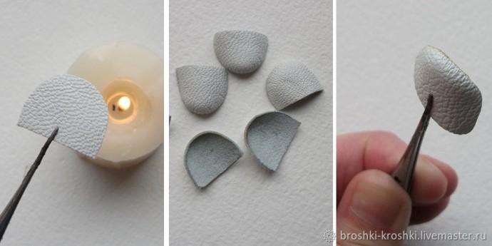 ​Брошь из кожи и меха