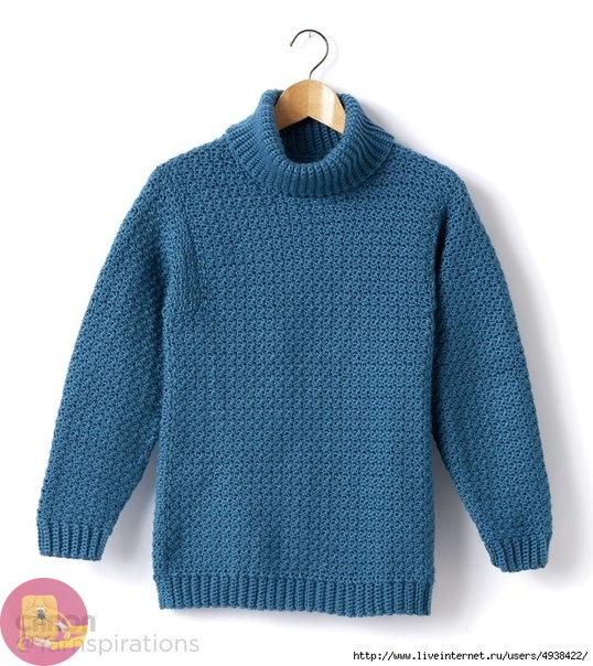 ​Красивый пуловер крючком плотной вязкой