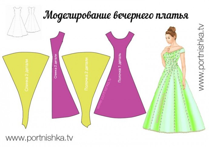 Моделирование красивого вечернего платья