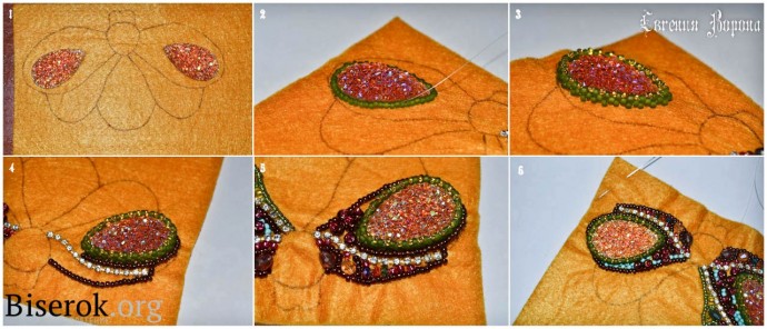 Брошка в виде жука из бисера