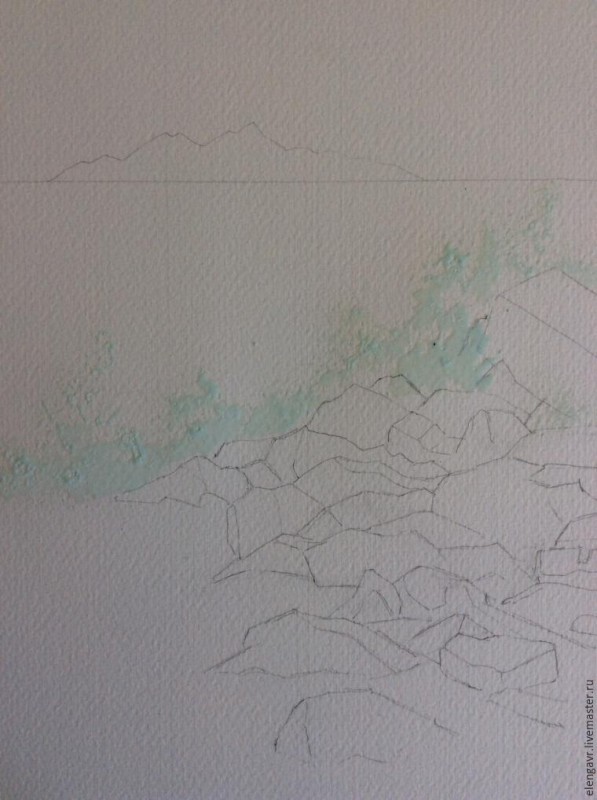 Рисуем морские брызги акварелью