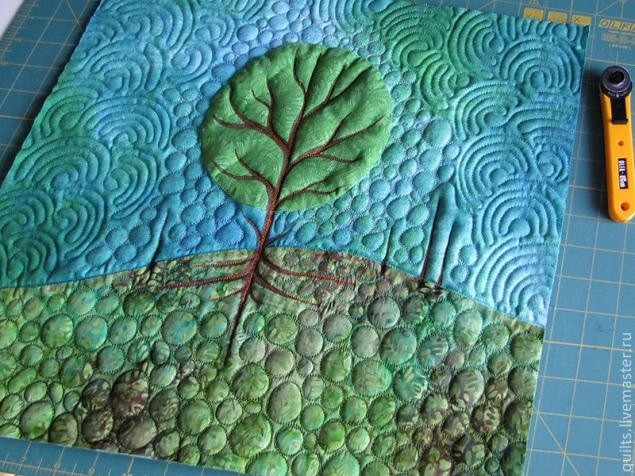 Стёганое панно "Яблоня"