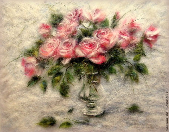 Весенние цветы в технике шерстяной акварели: идеи для творчества