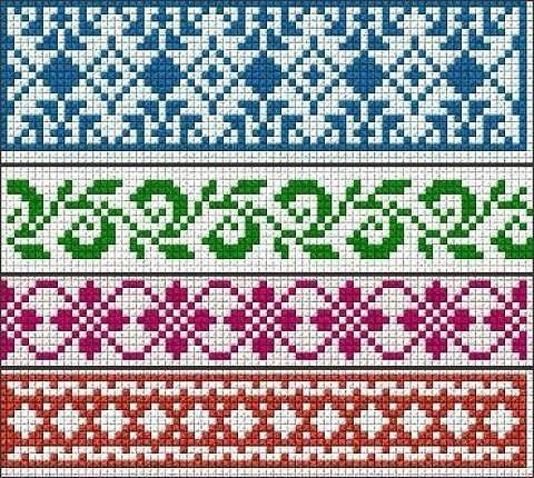 Жаккардовые узоры: схемы