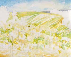 Рисуем пейзаж с виноградником