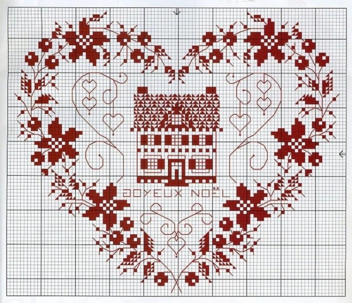 ​Вышивка крестиком очаровательных домиков