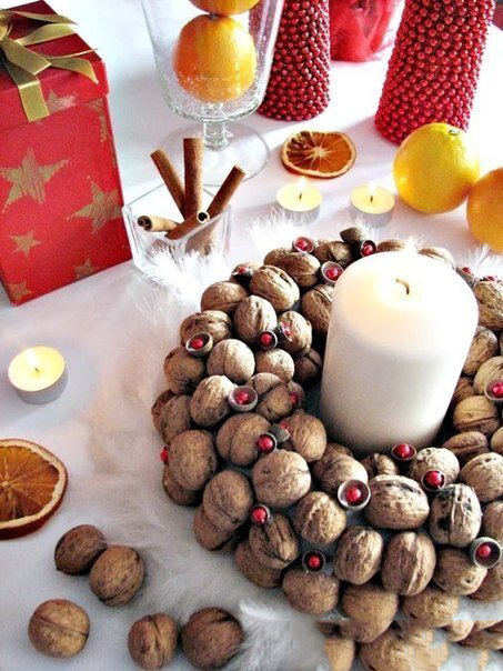 Эко веночек с орехами: мастер-класс