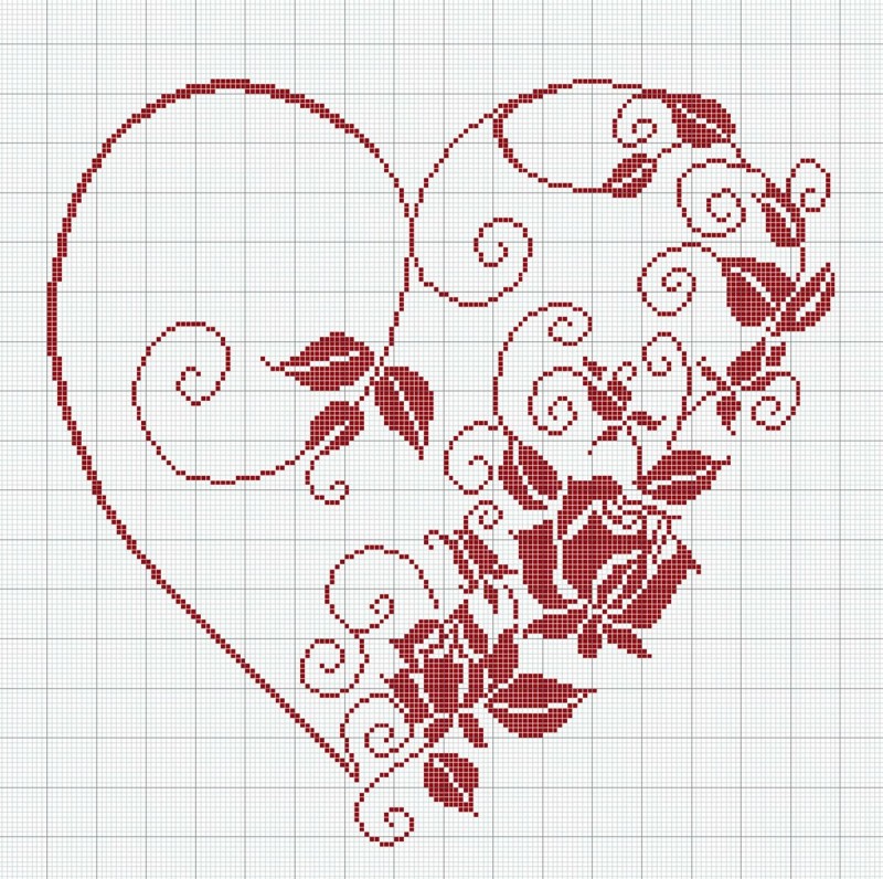 Вышиваем красивые сердечки: подборка схем