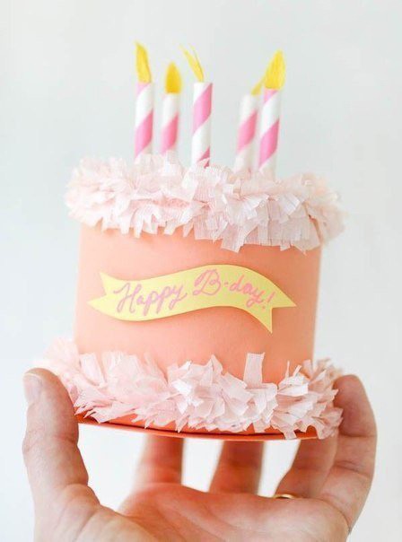 Коробочка в виде торта со свечами