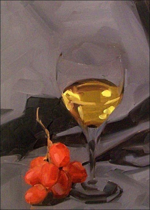​Рисуем бокал с виноградным соком