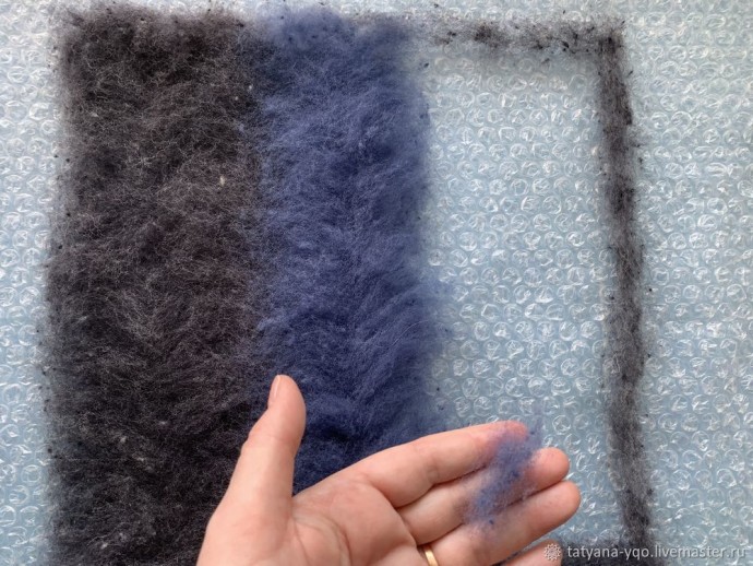 Валяем образец с флисом Шетланда