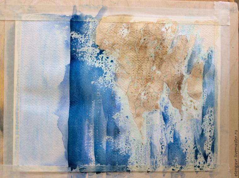 Рисуем морские брызги акварелью