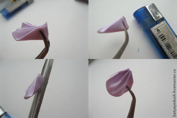 Цветок в технике канзаши