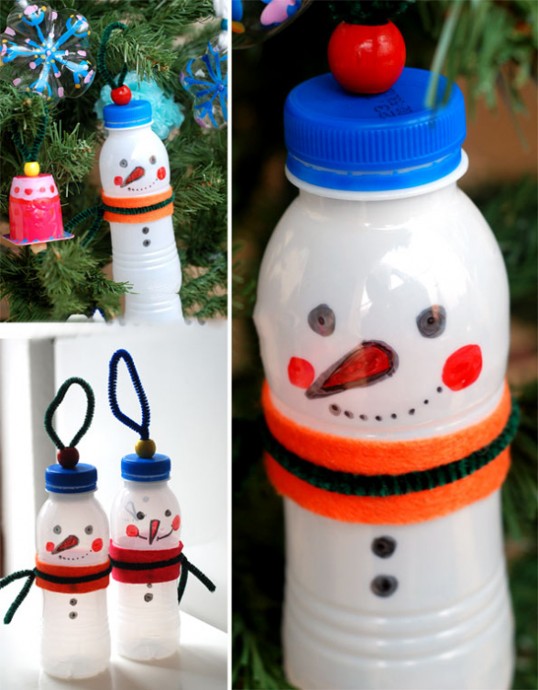 Идея для новогодних игрушек из пластиковых бутылок и т.п.