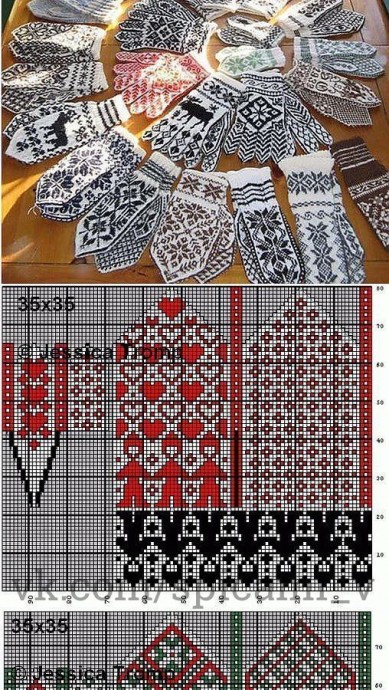 Схемы для восхитительных варежек
