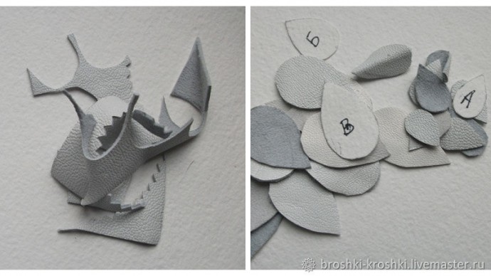 ​Брошь из кожи и меха