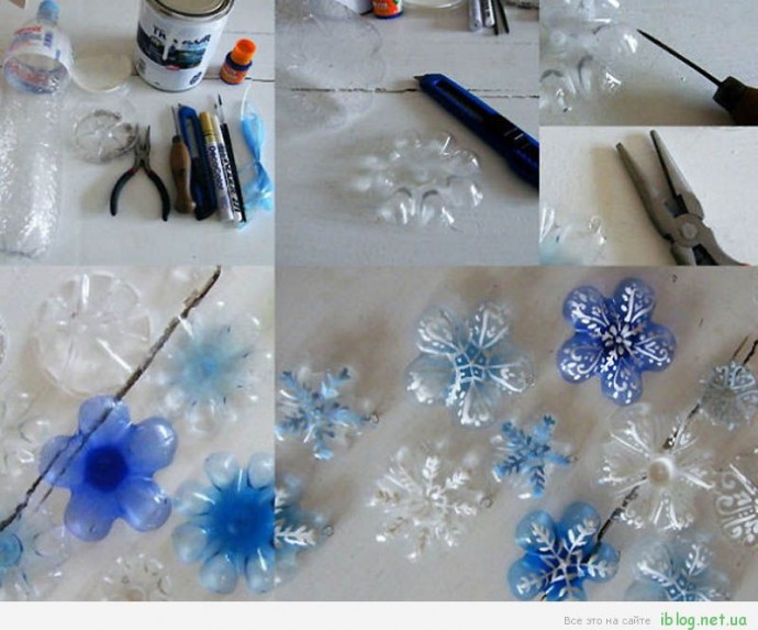 Идея для новогодних игрушек из пластиковых бутылок и т.п.