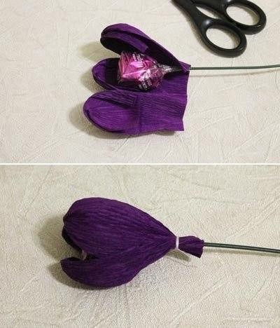 Цветы из гофрированной бумаги