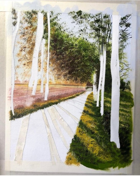 Рисуем пейзаж с березами