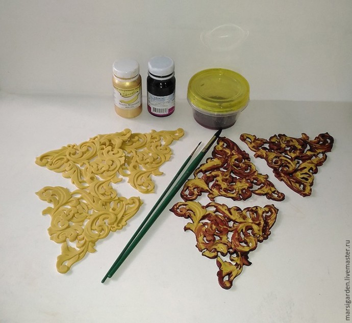 Декорирование сумки с объемным гибюким орнаментом