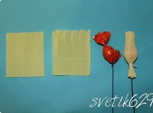 Букет из вкусных конфетных цветов