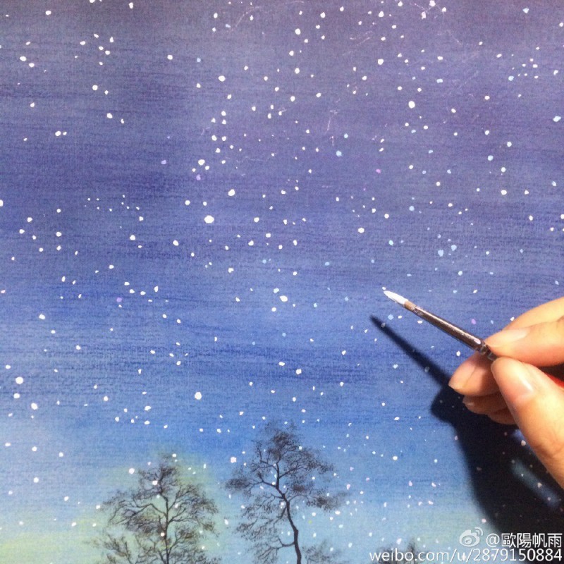 Рисуем ночной пейзаж